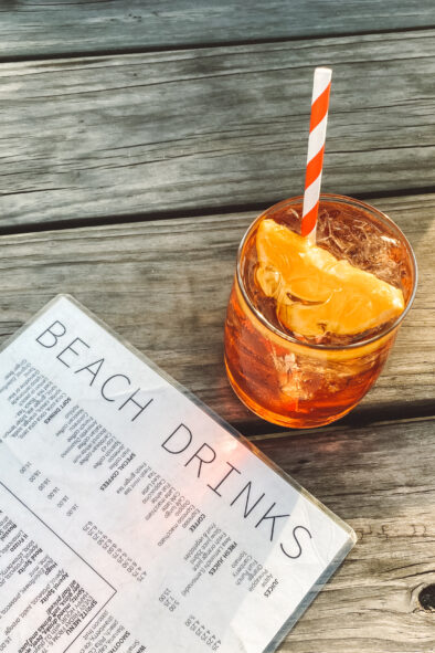 Beach drinks during happy hour on the beach