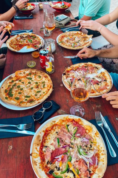 Pizzas at one of the best restaurants of Curacao